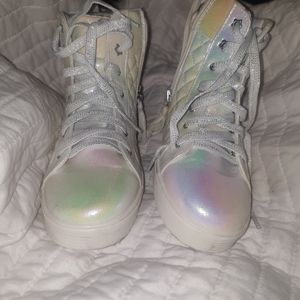 Justice quilted metallic hightop sneakers